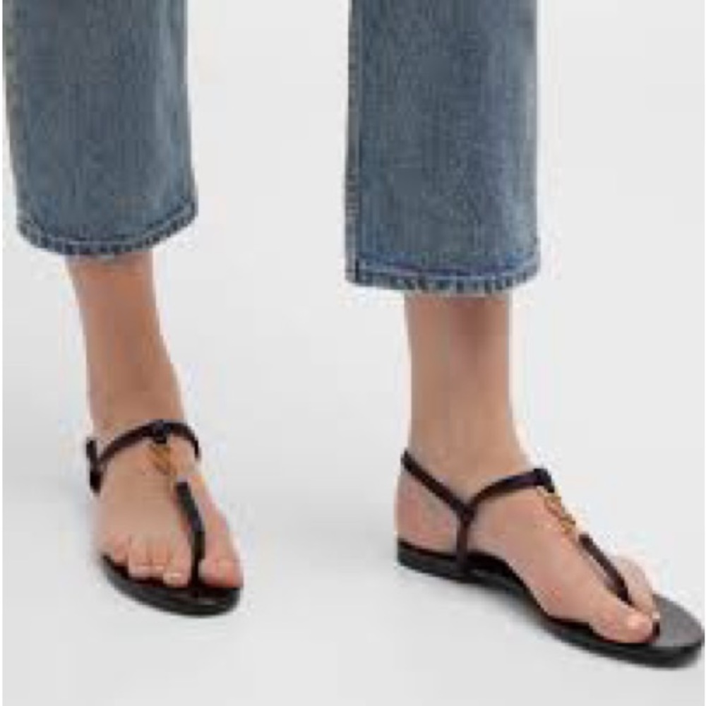 Coach Piccadilly Blue Synthetic T-strap Medallion Ankle Strap Sandal Size 7